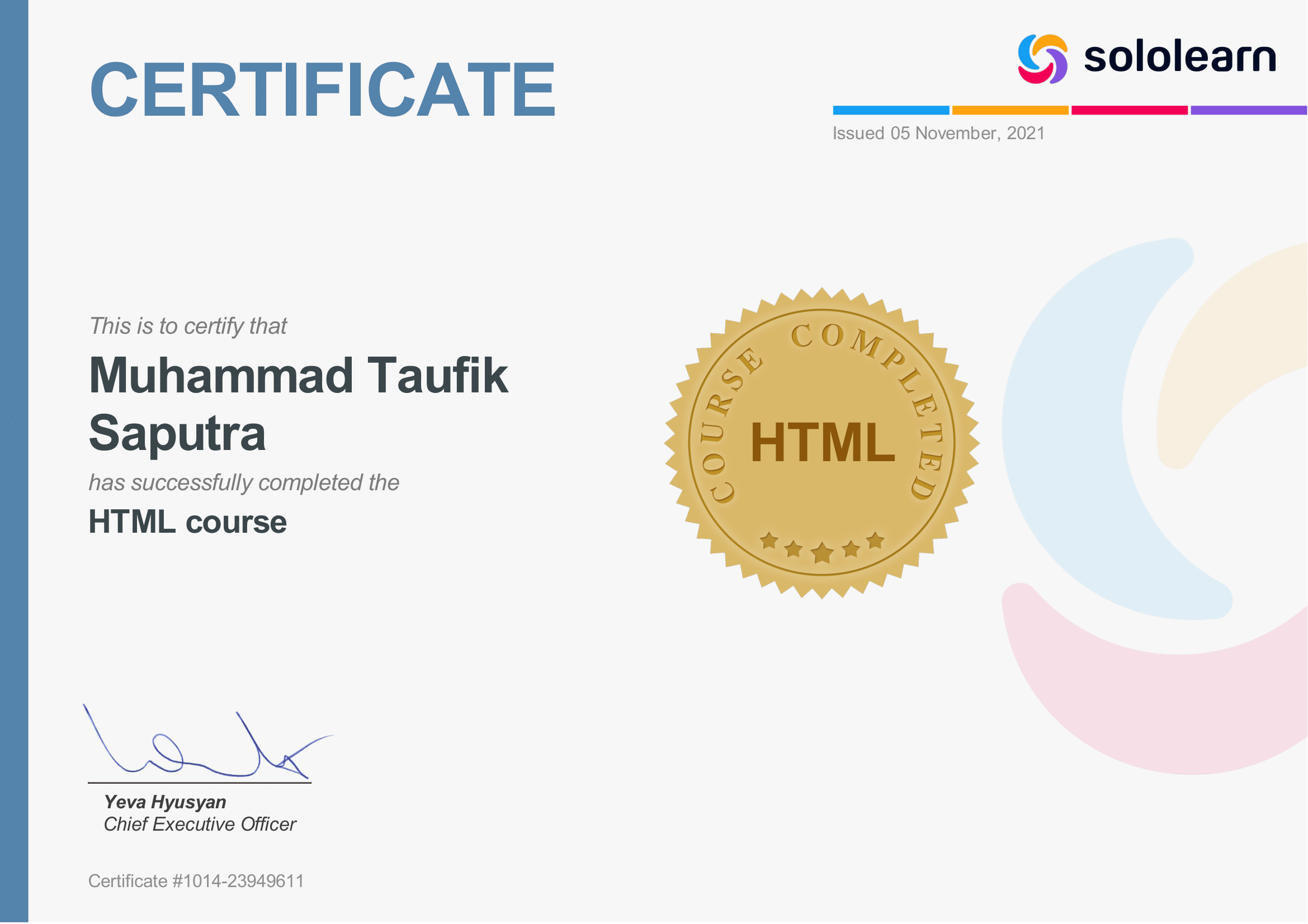 certificate